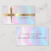 Eleganter Glitzer Yoga Girl, Confetti, holografisc Visitenkarte (Vorne/Hinten)