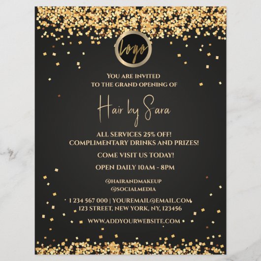 Eleganter Glitzern-Flyer Flyer (Vorne)