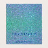 Eleganter glitzernder Babyblauer Glitzer Visitenkarten (Außenseite Aufgefaltet)