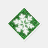 Eleganter glitzernder Glitzer, grüne frostige Schn Serviette (Ecke)