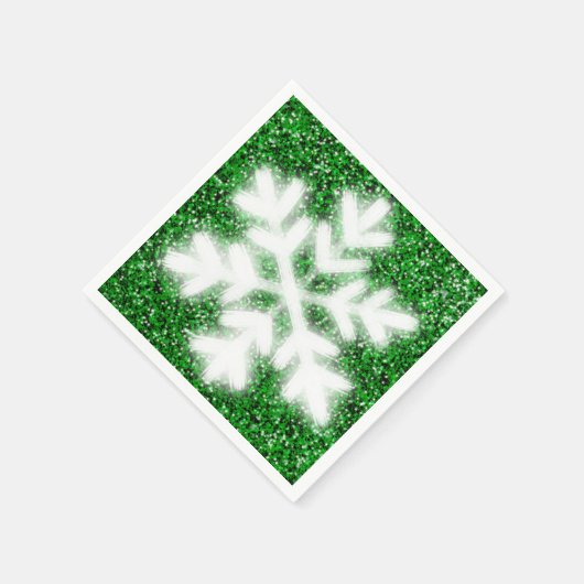 Eleganter glitzernder Glitzer, grüne frostige Schn Serviette (Ecke)