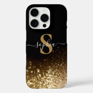 Eleganter glitzernder monogrammierter Name iPhone 16 Pro Hülle