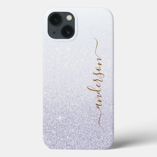 Eleganter, glitzernder monogrammierter Name Case-Mate iPhone Hülle (Rückseite)