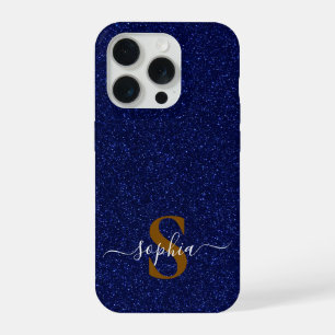 Eleganter glitzernder monogrammierter Name iPhone 15 Pro Hülle
