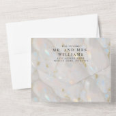 Eleganter Glossy Opal Stone Einzigartig All In One Einladung (Rückseite)