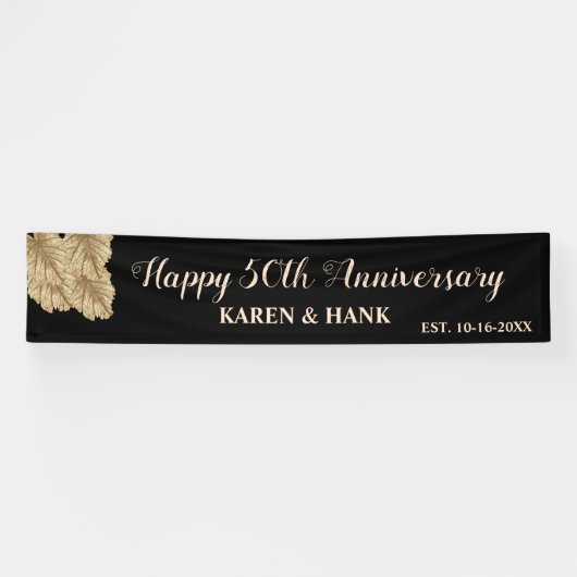 Eleganter glücklicher 50-jähriger Jubiläum Gold Bl Banner (Horizontal)
