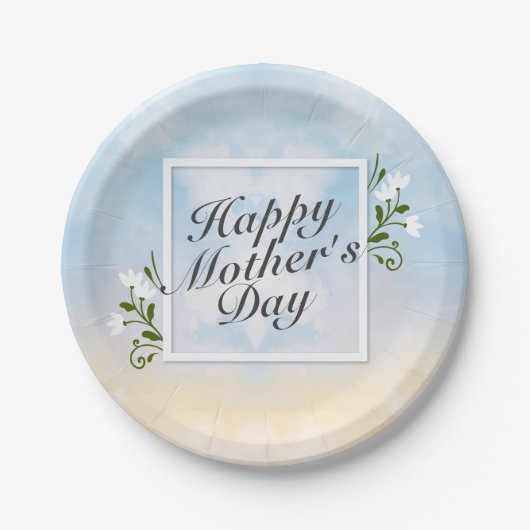 Eleganter glücklicher BlumenPappteller der Mutter Pappteller (Vorderseite)