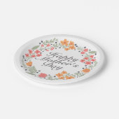 Eleganter glücklicher BlumenPappteller der Mutter Pappteller (Schrägansicht)