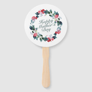Eleganter glücklicher Kranz-Handfan der Mutter Fächer