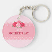 Eleganter glücklicher mit BlumenSchlüsselanhänger Schlüsselanhänger (Rückseite)