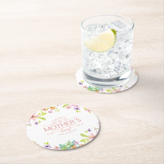 Eleganter glücklicher mit BlumenUntersetzer der Runder Pappuntersetzer (Vor Ort)