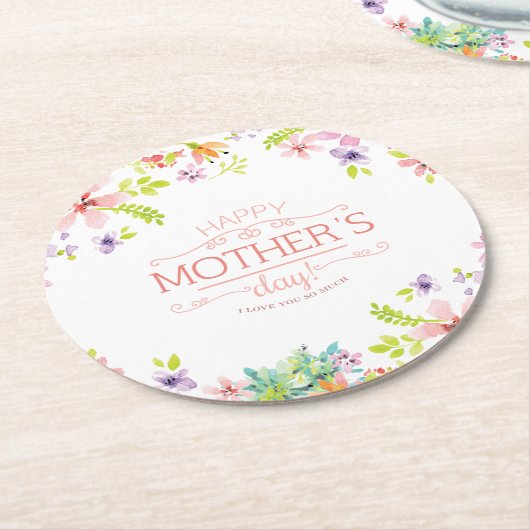 Eleganter glücklicher mit BlumenUntersetzer der Runder Pappuntersetzer (Angewinkelt)