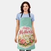 Eleganter glücklicher Muttertag-Blumenkranz Küche  Schürze (Getragen)
