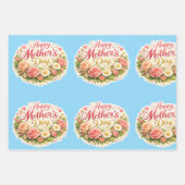 Eleganter glücklicher Muttertags-Blumenkranz Geschenkpapier Set (Vorderseite 3)