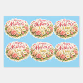 Eleganter glücklicher Muttertags-Blumenkranz Geschenkpapier Set (Vorderseite 2)