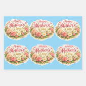 Eleganter glücklicher Muttertags-Blumenkranz Geschenkpapier Set (Vorderseite)