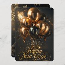 Eleganter glücklicher New Year Gold Black Balloons