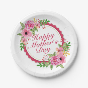 Eleganter glücklicher Rahmen-Pappteller der Mutter Pappteller