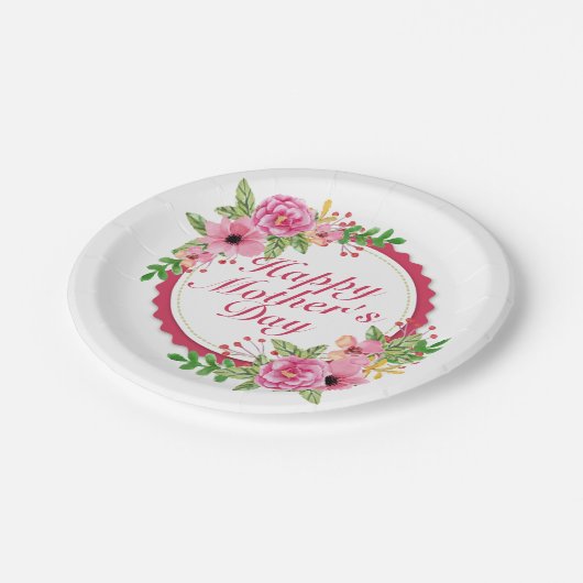 Eleganter glücklicher Rahmen-Pappteller der Mutter Pappteller (Schrägansicht)