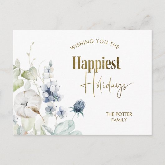 Eleganter, glücklichster Urlaub, Winter Grüne Urla Postkarte (Vorderseite)