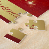 Eleganter glühender fröhlicher Weihnachtsbaum Puzzle (Seite)