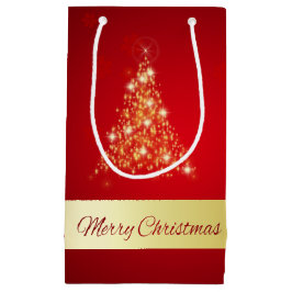 Eleganter, glühender Weihnachtsbaum Kleine Geschenktüte