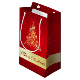 Eleganter, glühender Weihnachtsbaum Kleine Geschenktüte