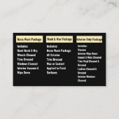 Eleganter goid Black Mobile Auto Wash Detailinform Visitenkarte (Rückseite)