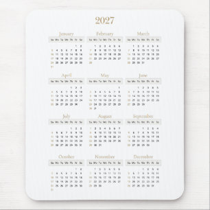 Eleganter Gold 2027 Kalender   Beliebige Hintergru Mousepad