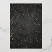 Eleganter Gold Abend Folieneinladung (Rückseite)