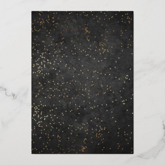 Eleganter Gold Abend Folieneinladung (Rückseite)