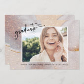 Eleganter Gold Abschluss Einladung (Vorne/Hinten)