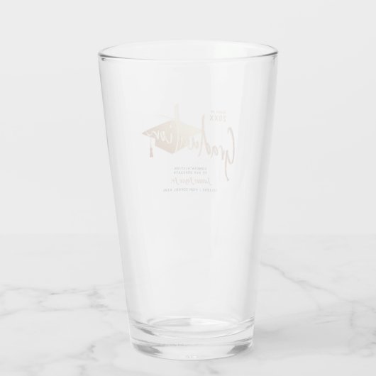 Eleganter Gold Abschluss Script Beer Glas (Rückseite)