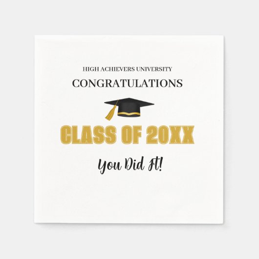 Eleganter Gold Abschluss Table Napkin Serviette (Vorderseite)