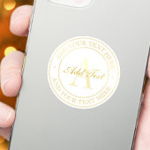 Eleganter Gold bearbeitbarer Text transparent Aufkleber
