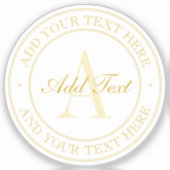 Eleganter Gold bearbeitbarer Text transparent Aufkleber (Vorderseite)