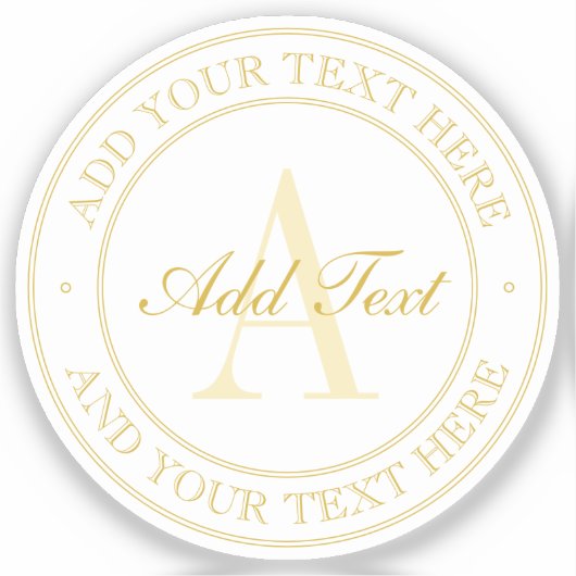 Eleganter Gold bearbeitbarer Text transparent Aufkleber (Vorderseite)