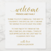 Eleganter Gold Begrüßungsbeutel Weinetikett (Einzelnes Label)