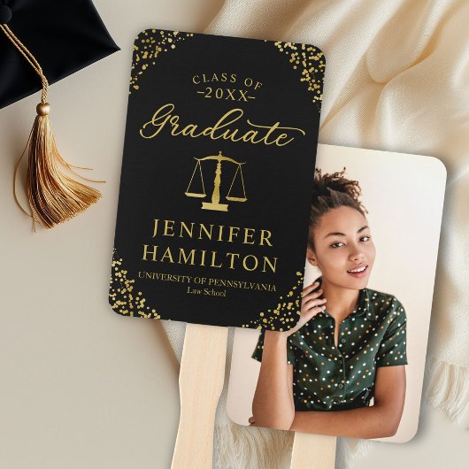 Eleganter Gold Black 1 Foto Law School Abschluss Fächer