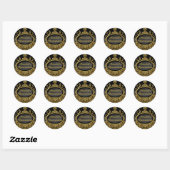 Eleganter Gold & Black Damask Sticker (Blatt)