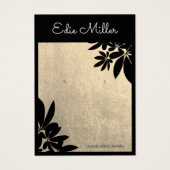 Eleganter Gold Black Floral Script Schriftart Earr (Vorderseite)