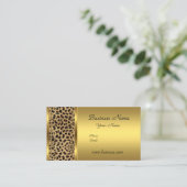 Eleganter Gold Black Leopard Tierdruck Visitenkarte (Stehend Vorderseite)