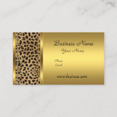 Eleganter Gold Black Leopard Tierdruck Visitenkarte (Vorderseite)