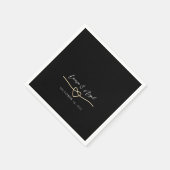Eleganter Gold Black Wedding Cocktail Napkins Serviette (Ecke)