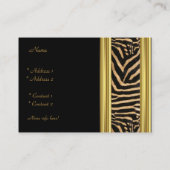 Eleganter Gold Black Zebra Stripe Gold Bow Visitenkarte (Rückseite)
