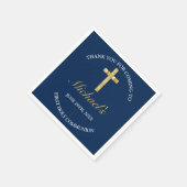 Eleganter Gold Blue Cross First CommunityEmpfang Serviette (Ecke)