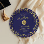 Eleganter Gold Blue Nurse Doctor Abschluss Pappteller<br><div class="desc">Machen Sie mit dieser modernen Suite Ihre Abschlussfeier 2025 unvergesslich. Mit goldenen Konfetti auf blauem Hintergrund und eleganter Kalligraphie, erweckt es perfekt die Brillanz Ihres Erfolges. Das Design kann auf Ihre spezifischen Bedürfnisse und Wünsche zugeschnitten werden. Wenn Sie Farbänderungen, Designänderungen oder zusätzliche Elemente benötigen, sollten Sie sich an uns wenden....</div>