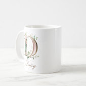 Eleganter Gold-Blumen-Initiale D-Monogramm-Becher Kaffeetasse (Vorderseite Links)
