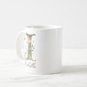 Eleganter Gold-Blumen-Initiale I Monogramm-Becher Kaffeetasse (Vorderseite Links)