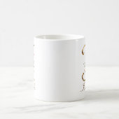 Eleganter Gold-Blumen-Initiale I Monogramm-Becher Kaffeetasse (Mittel)